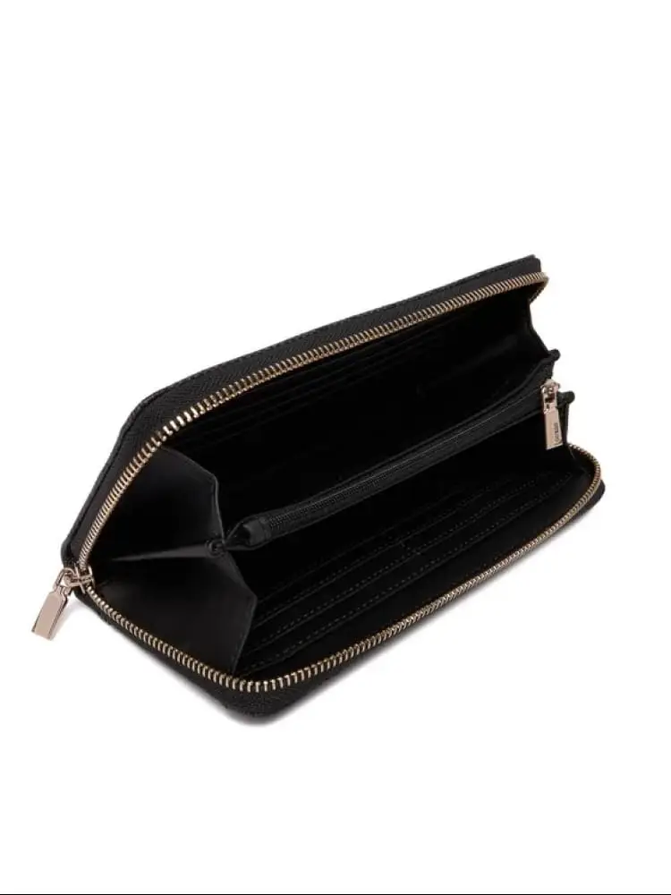 portafoglio nero donna logo all over miniatura 3