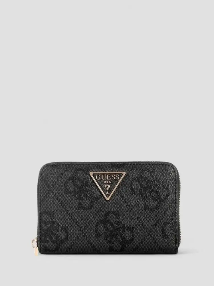 portafoglio nero donna logo all over