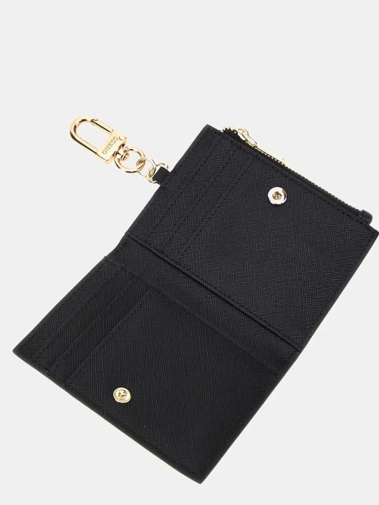 portafoglio nero donna mini logo miniatura 3