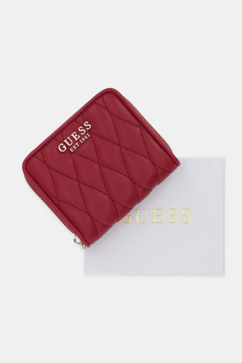 Guess Portafoglio Valla Rosso in plastica riciclata miniatura 5