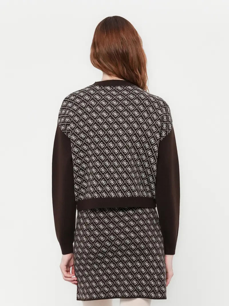 Pullover 'AUBREY 4G' marrone / bianco miniatura 3