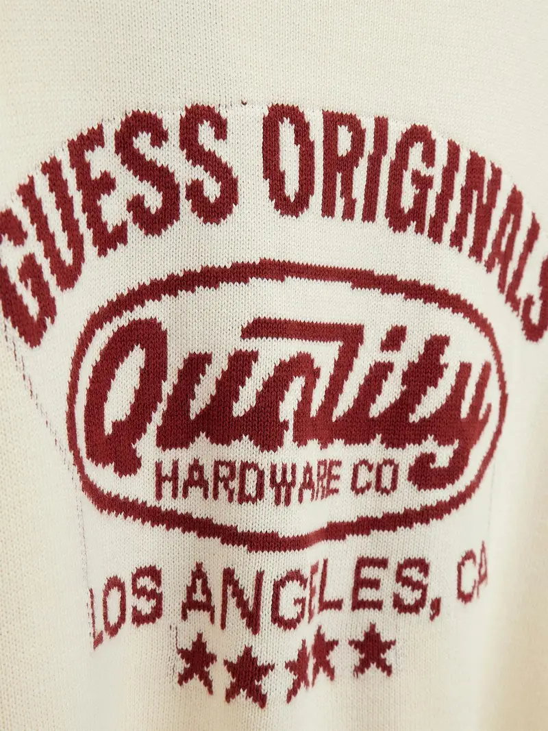 Pullover crema / rosso ciliegia miniatura 3