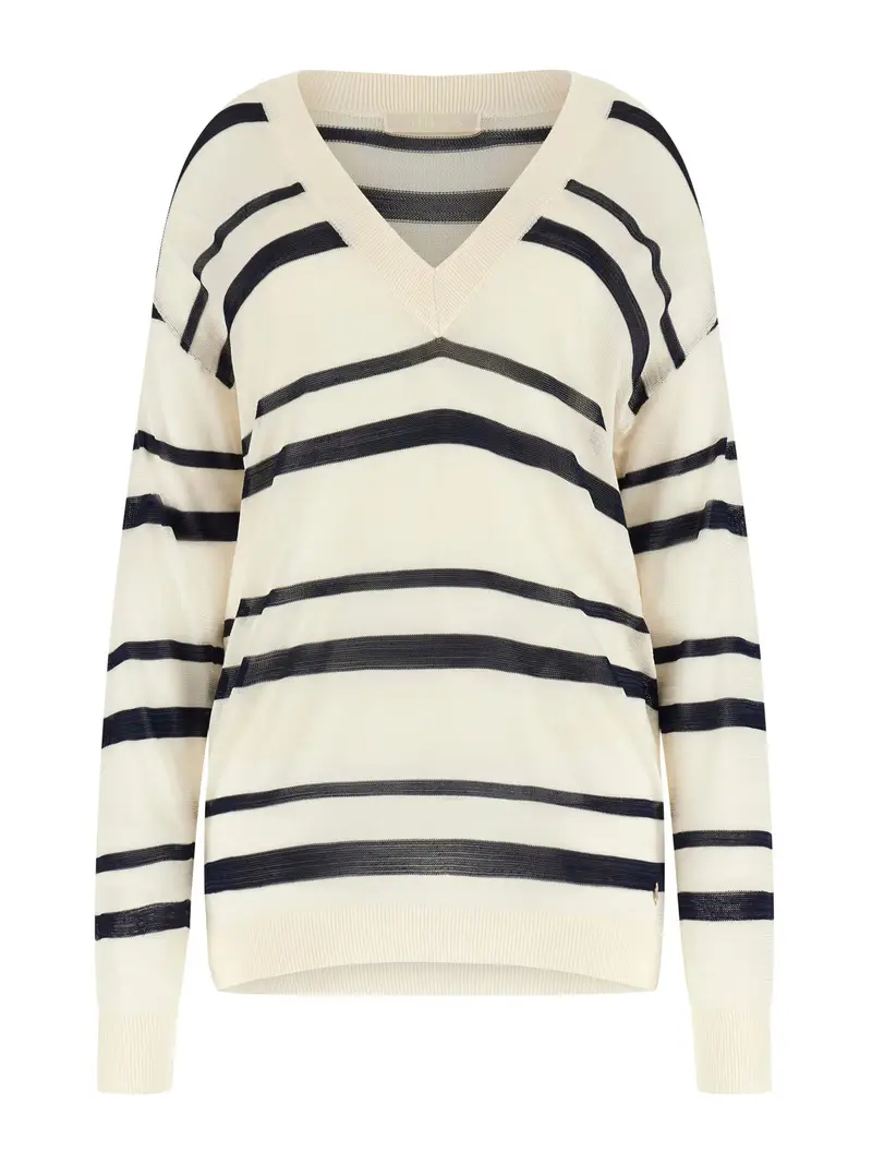 Pullover extra large SUMMER crema / nero