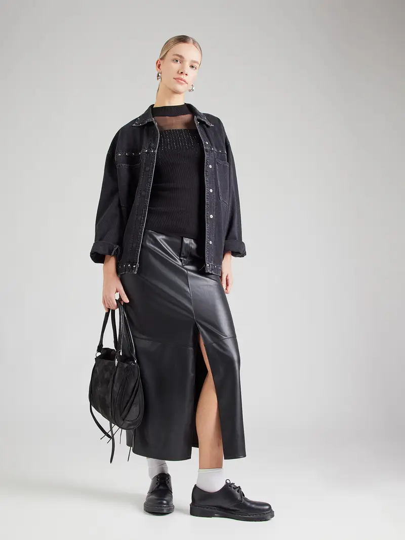 Guess Pullover Donna nero con dettagli in pietre ornamentali miniatura 2