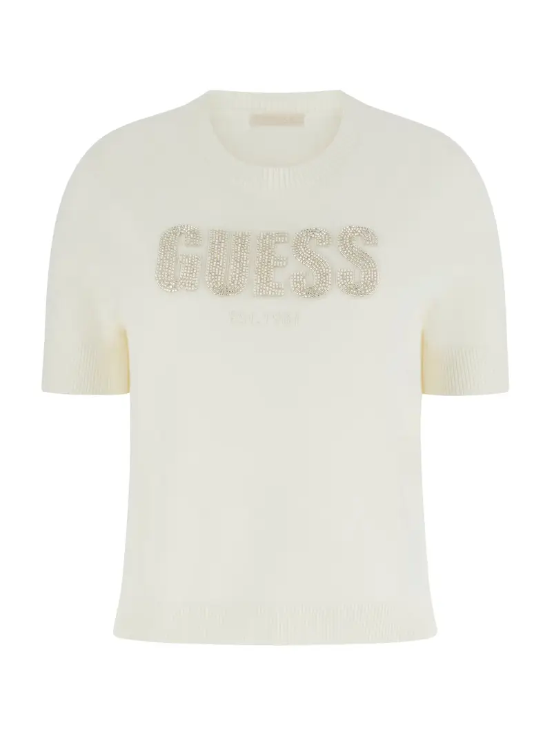 Guess Pullover donna crema con logo