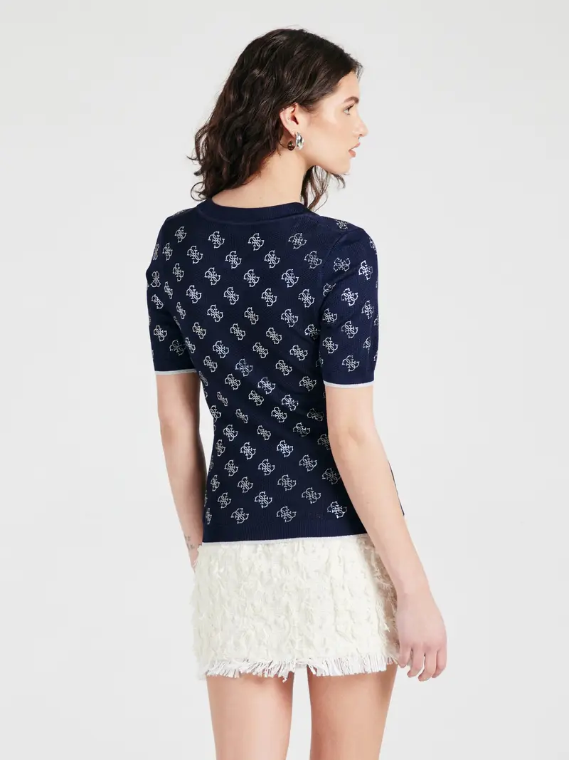 GUESS Pullover 'Rosie'  blu scuro / argento miniatura 2