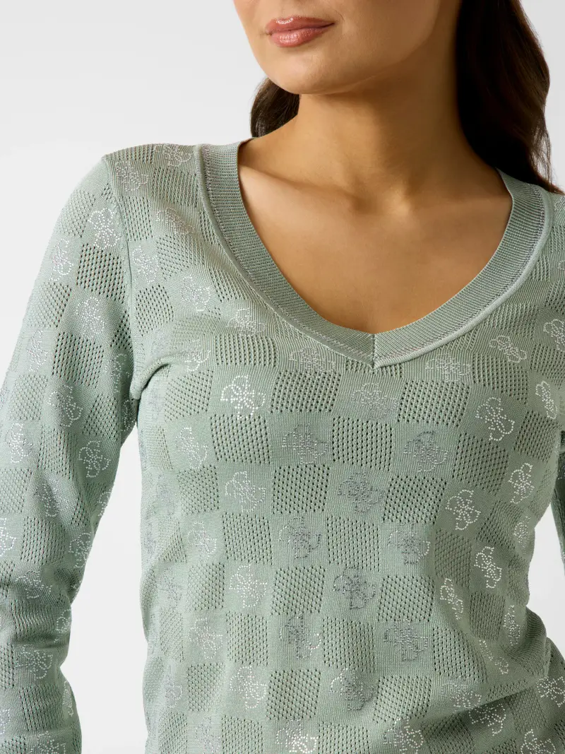 Pullover ROSIE verde chiaro / argento miniatura 3