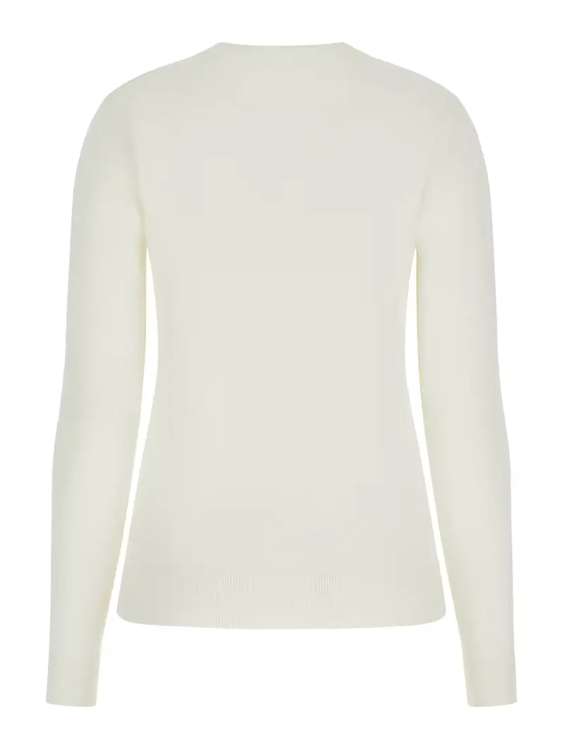 Guess Pullover Donna Bianco con Logo miniatura 2