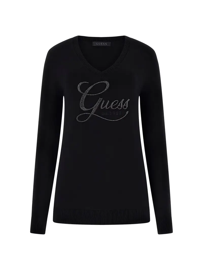 Guess Pullover Donna Nero con Logo