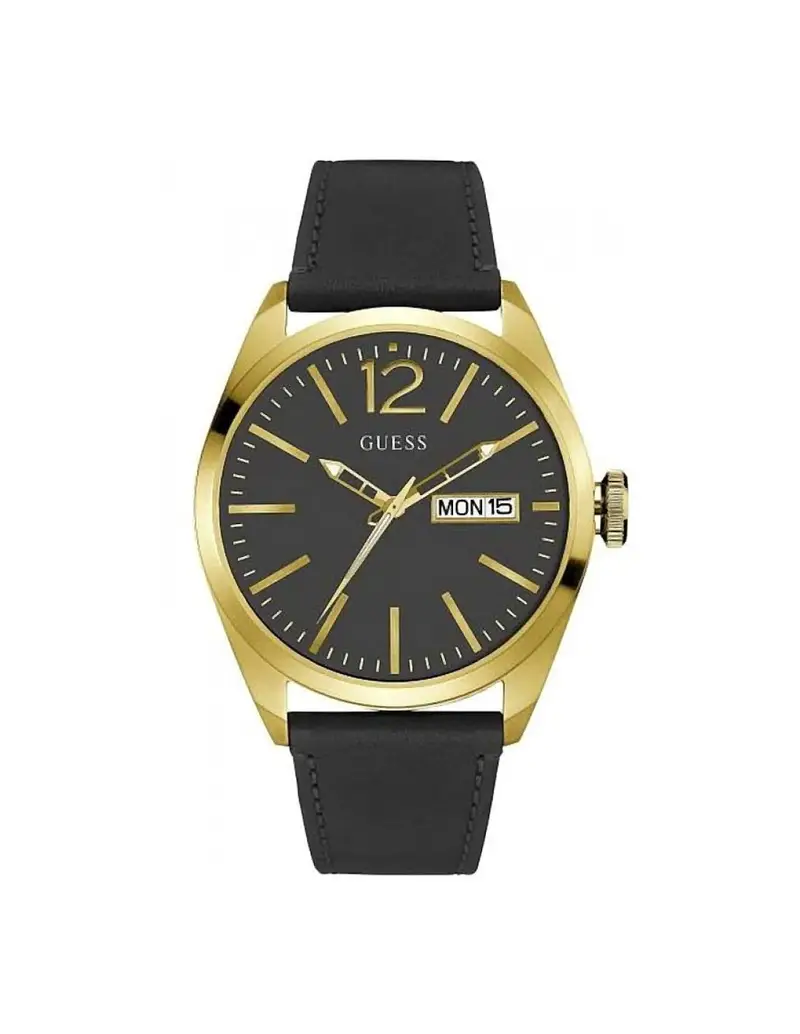 SALDI Orologio GUESS Gent in pelle e acciaio - W0658G5 Gold Black