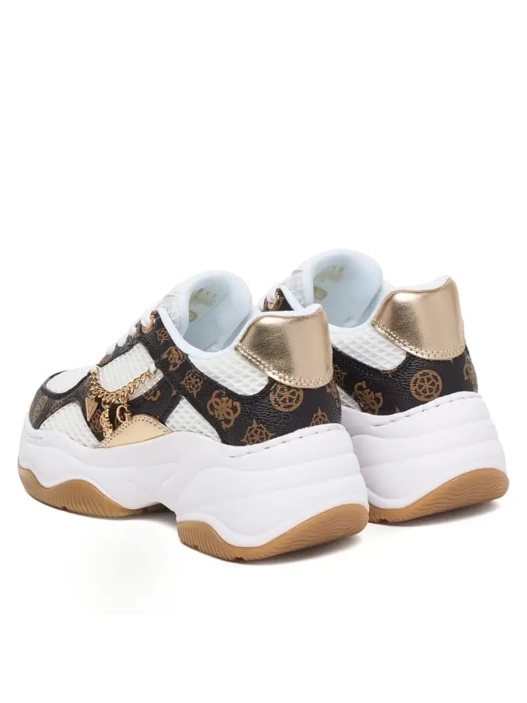 scarpe bianche donna con logo miniatura 3