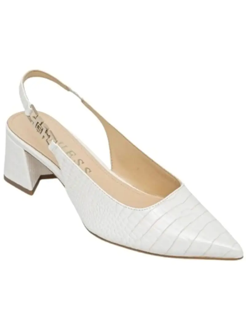 Guess scarpe bianche donna in ecopelle con fibbia logata sul lato