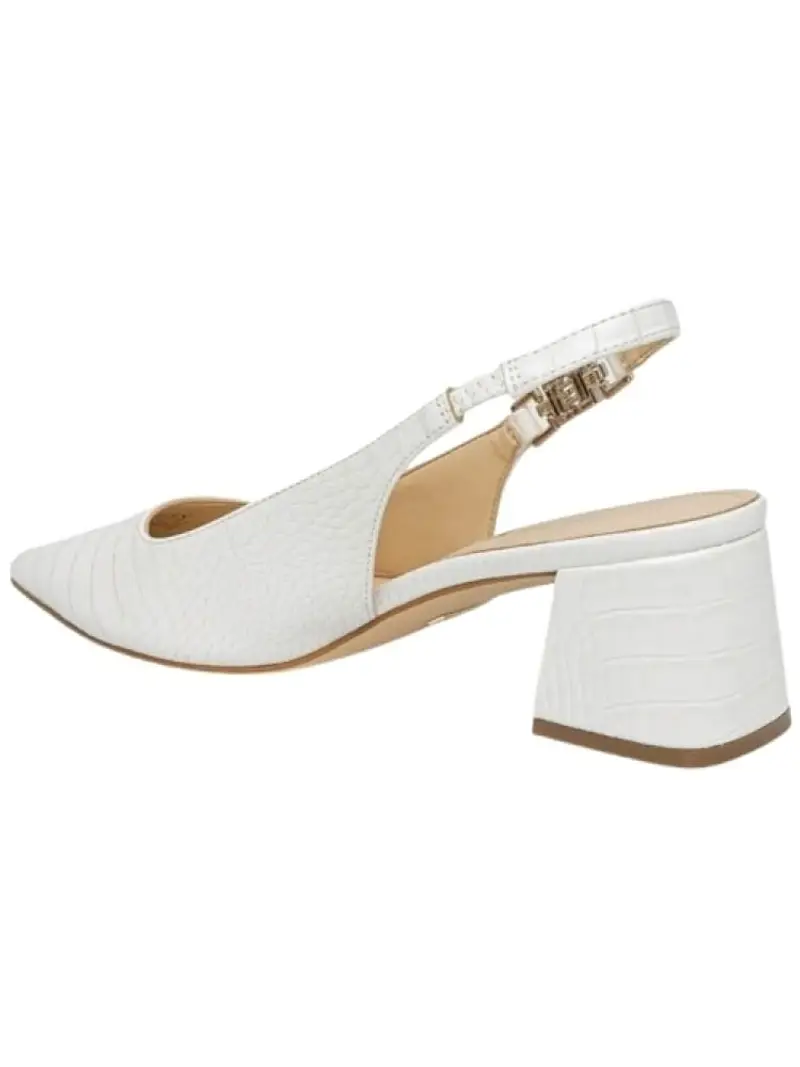 Guess scarpe bianche donna in ecopelle con fibbia logata sul lato miniatura 2