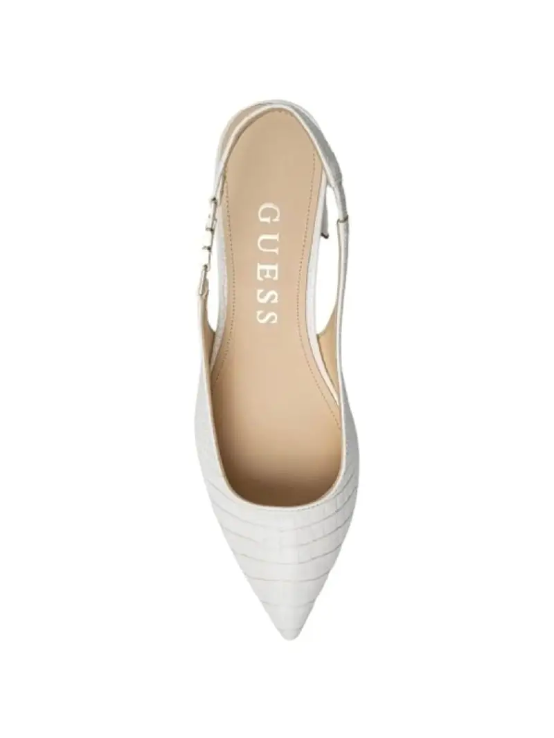 Guess scarpe bianche donna in ecopelle con fibbia logata sul lato miniatura 3