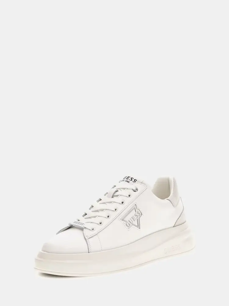 scarpe bianche uomo logo sul davanti miniatura 2