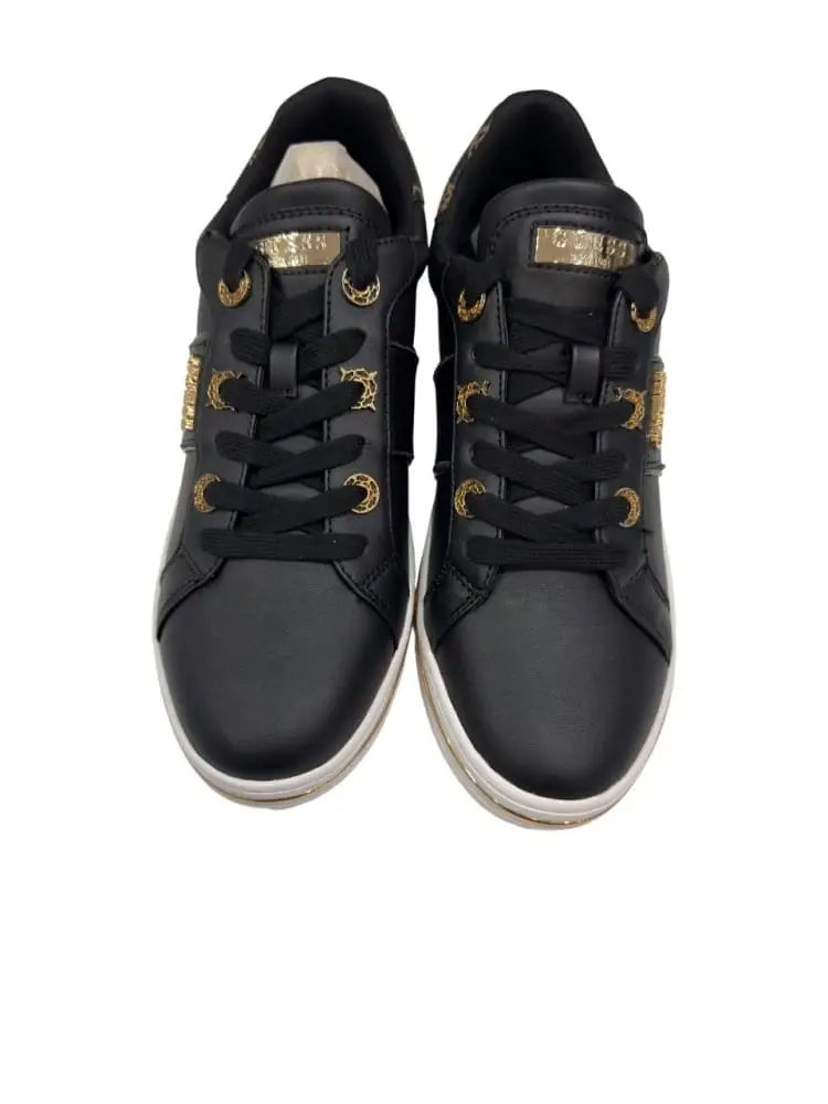 scarpe nere donna con logo miniatura 3