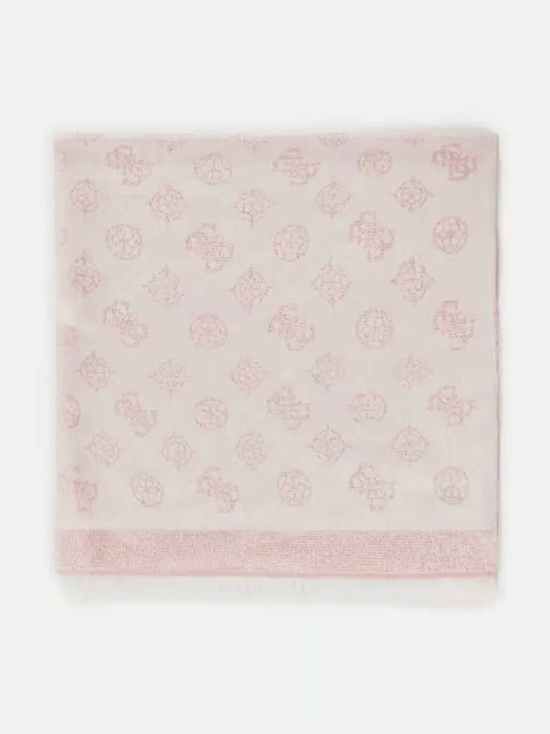 Guess sciarpa beige donna in viscosa logo all over