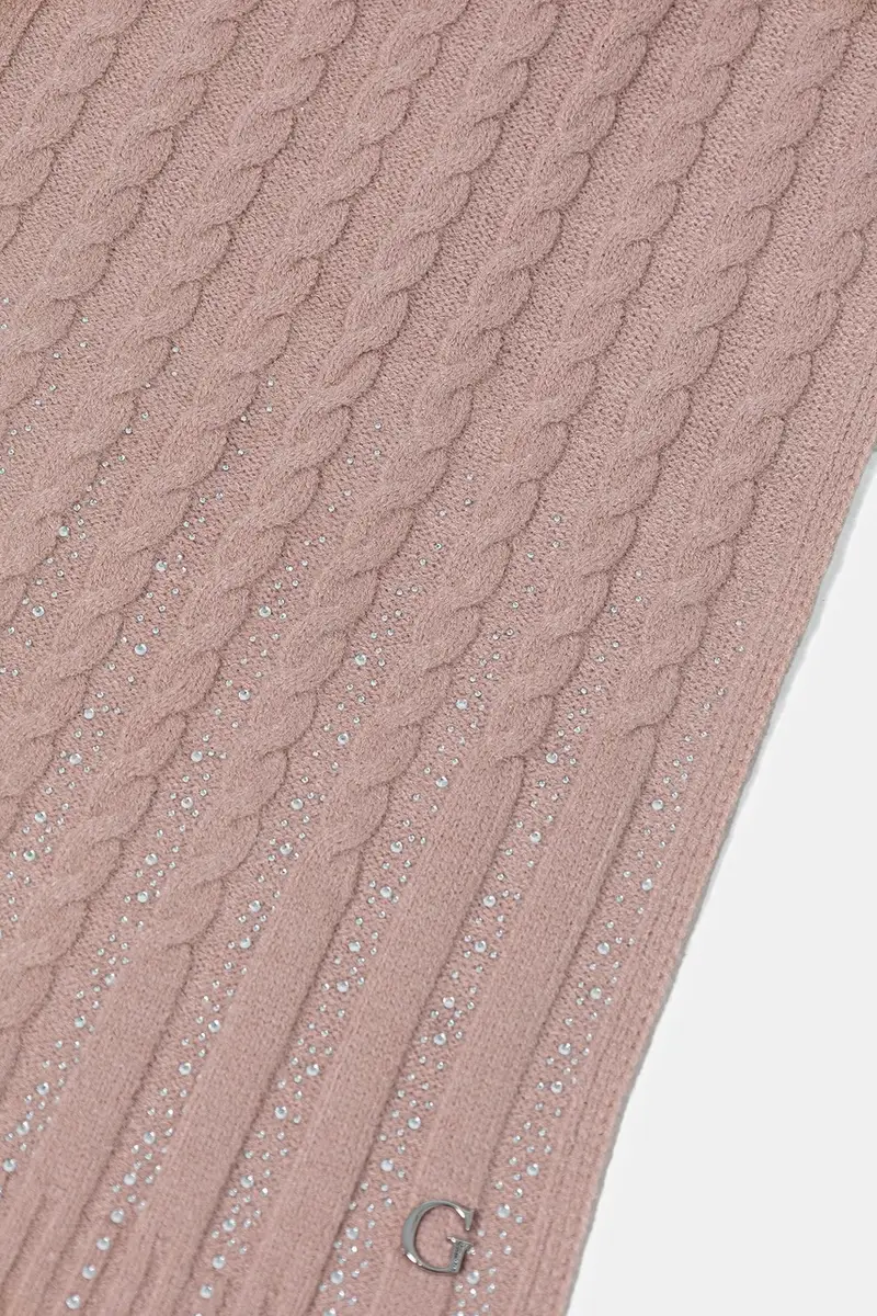 sciarpa donna colore rosa con applicazione AW5384 POL03 miniatura 3