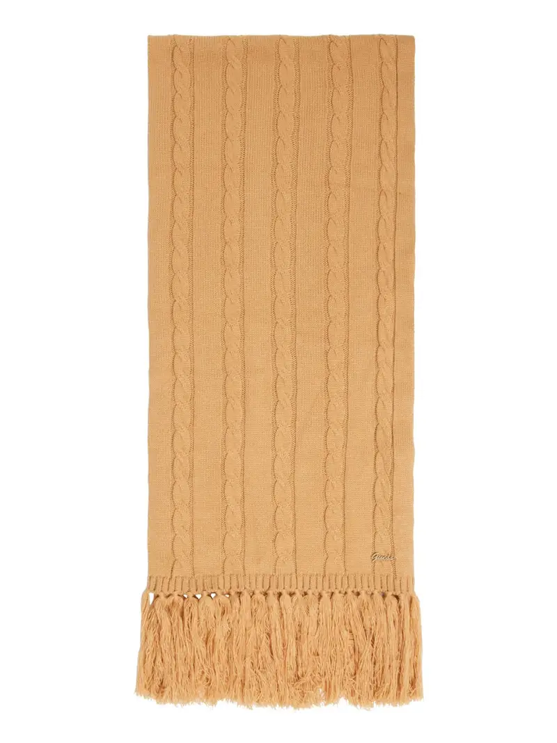 sciarpa guess kendra cable da donna - beige