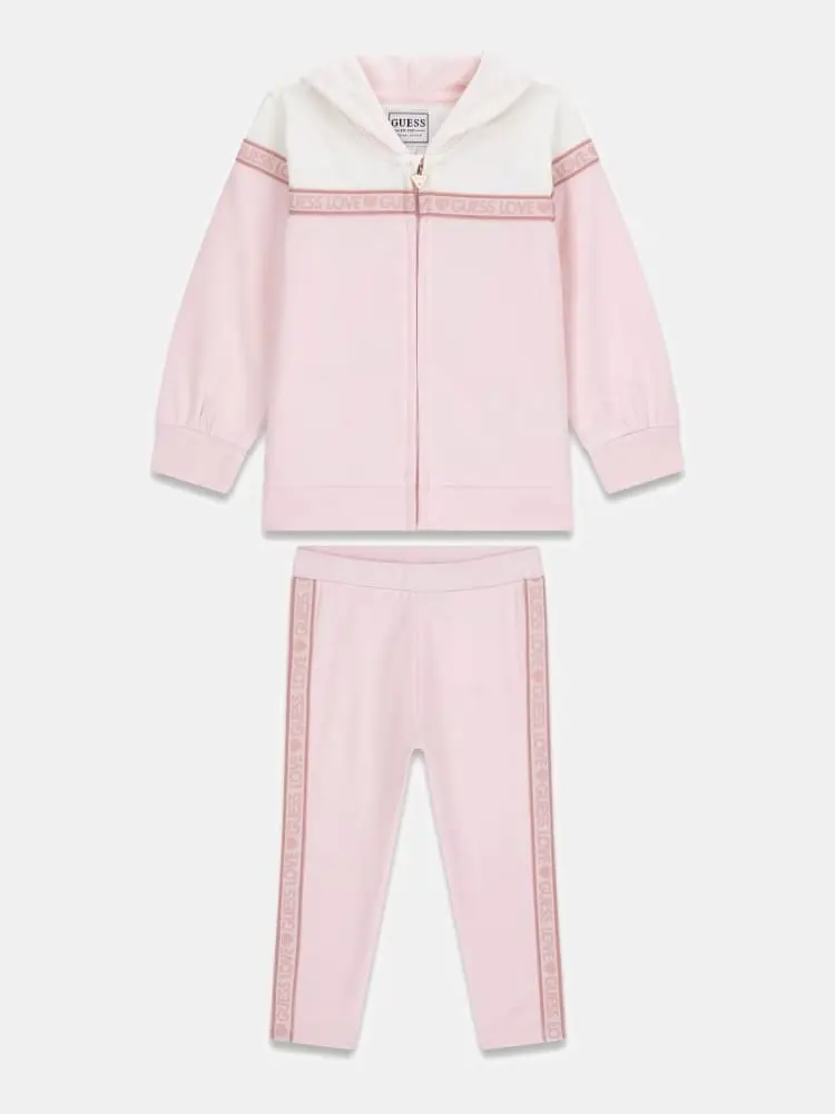 set bambina rosa con logo