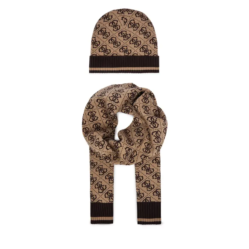 Set berretto e sciarpa Guess GFBOXM P6102 Beige