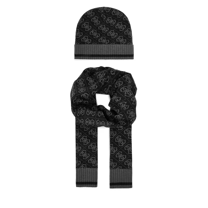Set berretto e sciarpa Guess GFBOXM P6102 Nero