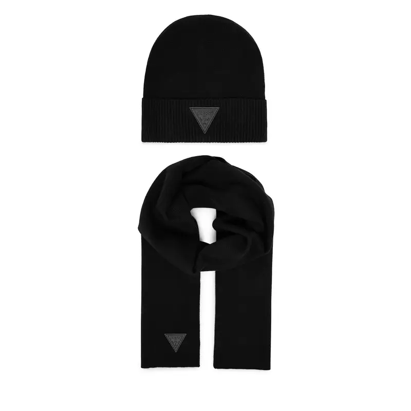 Set berretto e sciarpa Guess GFBOXM P6103 Nero