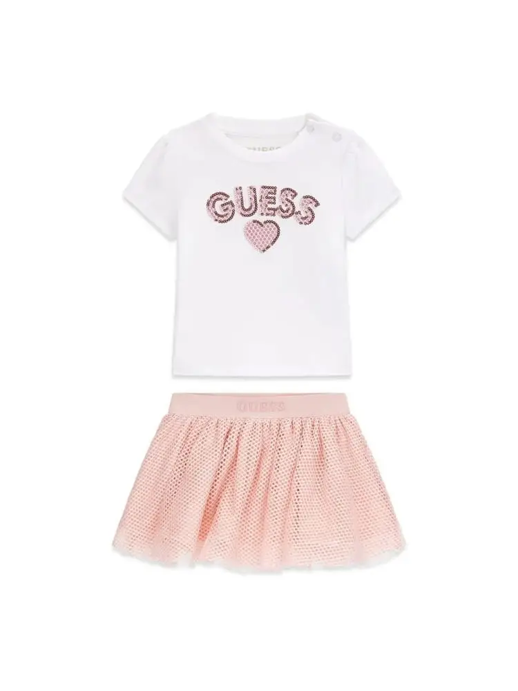 set bianco neonata con logo