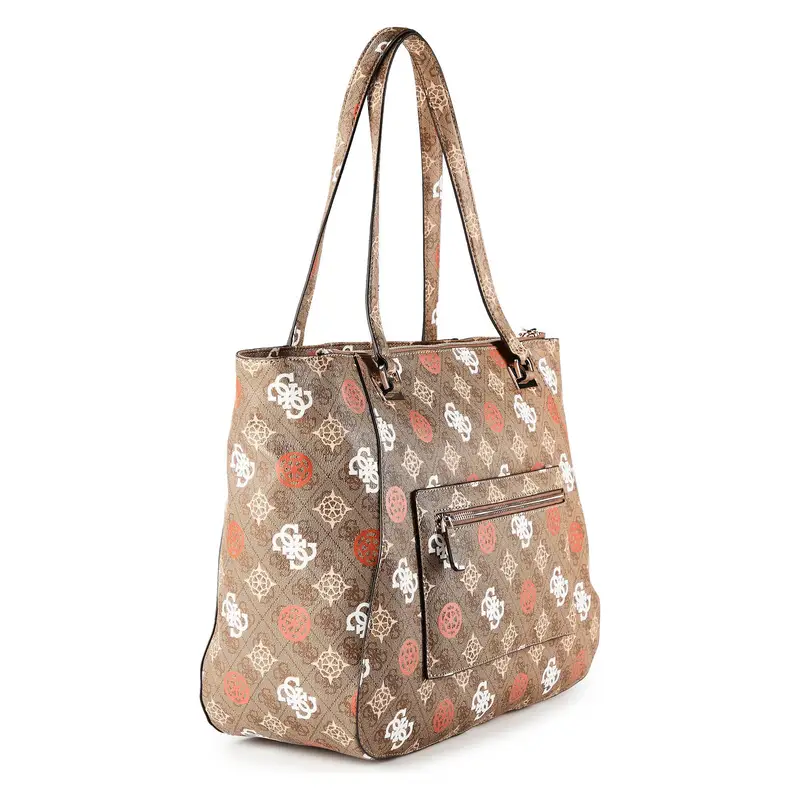 Guess Borsa Shopper Eliette marrone, arancione e bianco miniatura 2