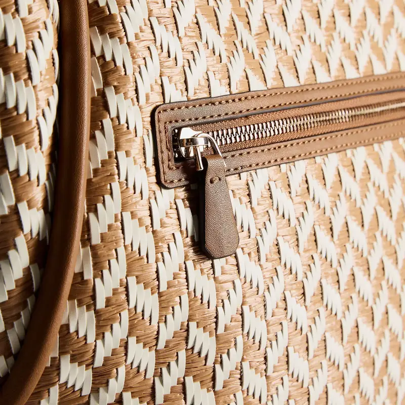 Shopper Tessi crema / marrone miniatura 3