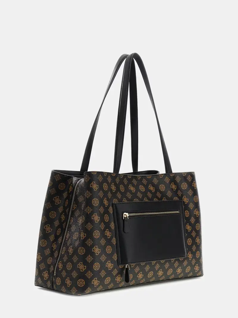 Guess Borsa Shopper Wilder marrone e nero miniatura 2