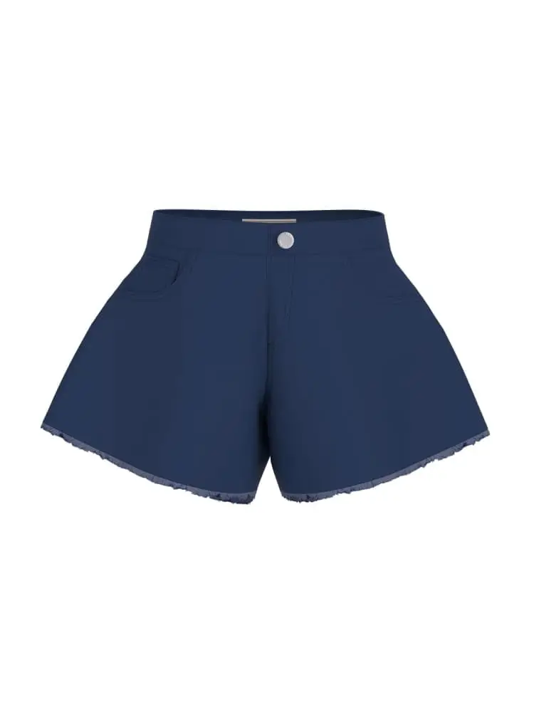 short kids/junior in tencel rigido bull denim blu