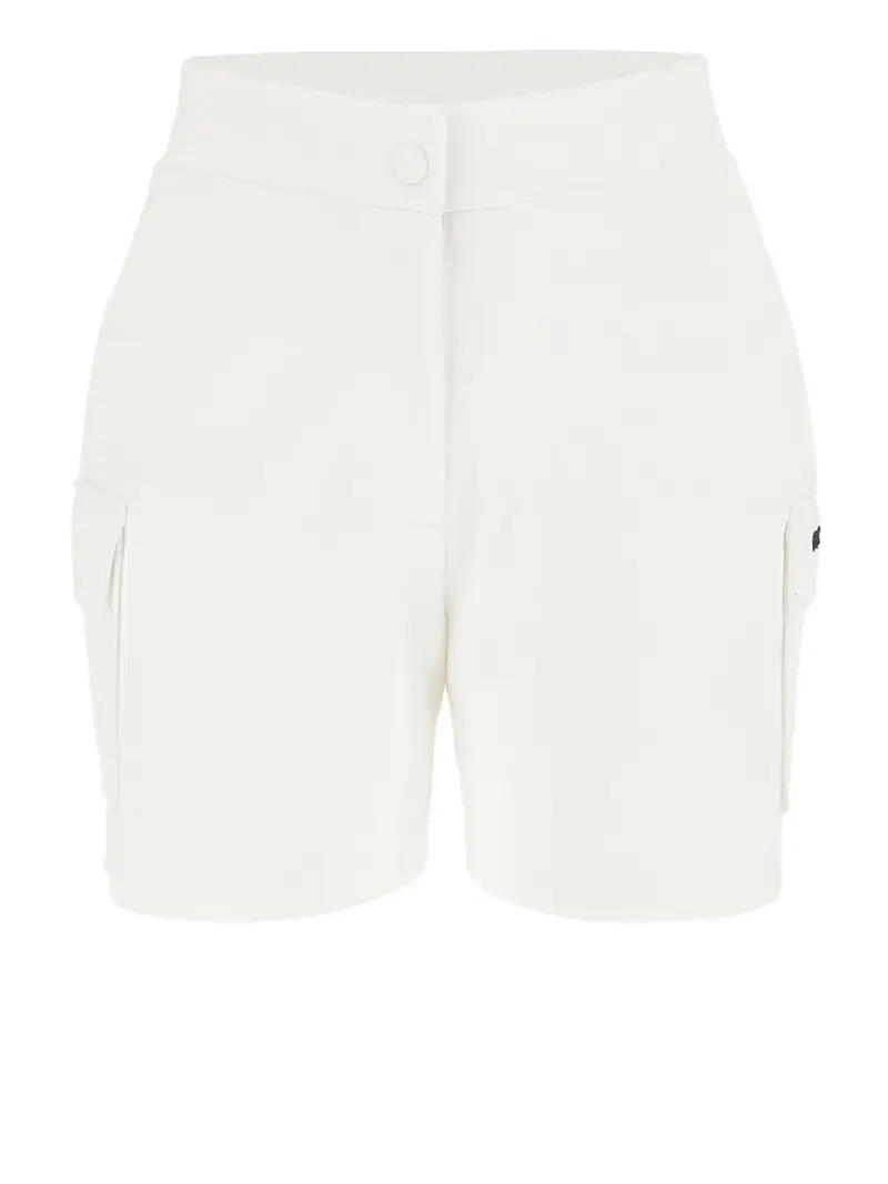shorts guess amaryllis cargo da donna - bianco