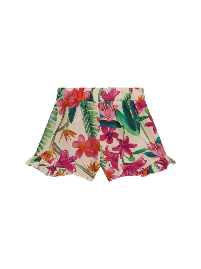 Guess shorts multicolor bambina in misto viscosa motivo floreale all over miniatura 2