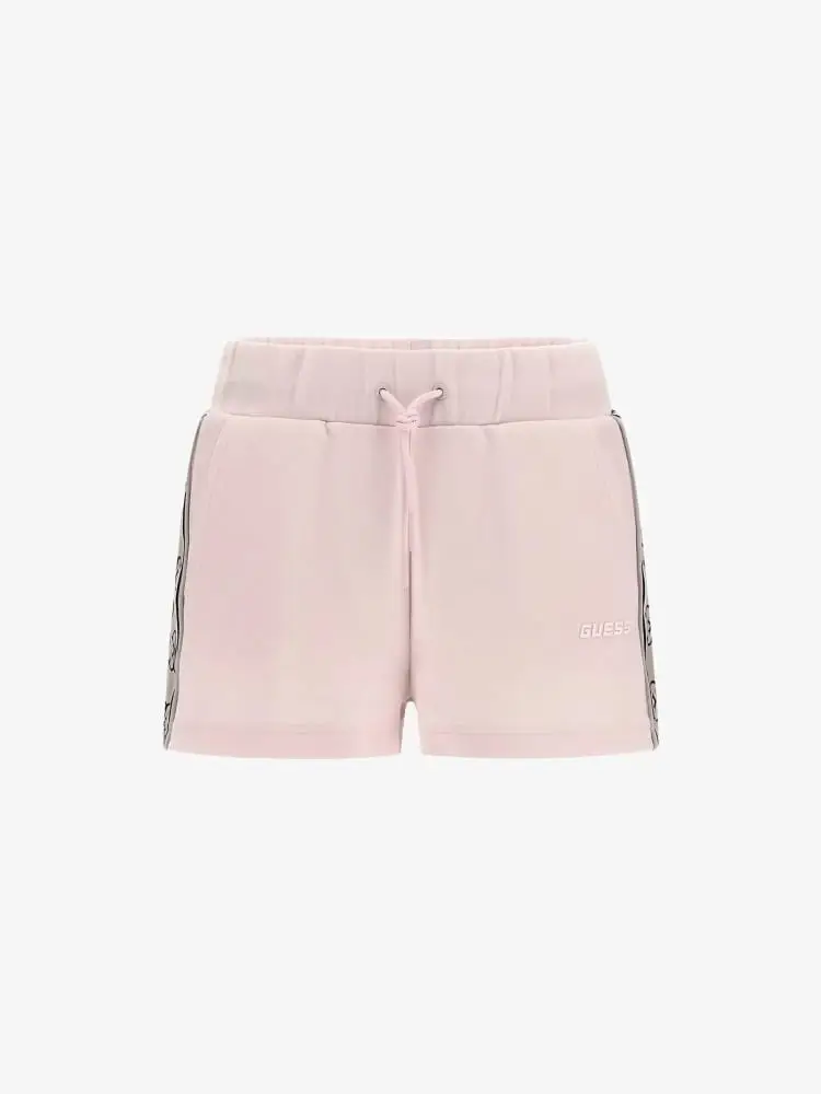 shorts rosa donna banda con logo