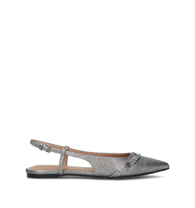Slingback donna argento Vario