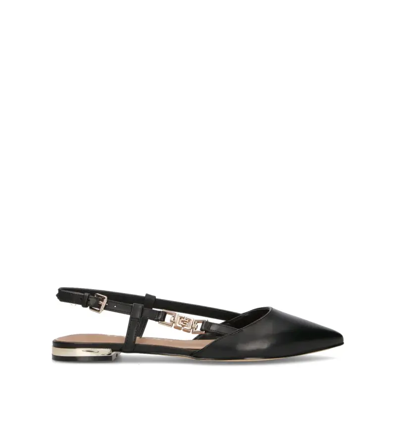 Slingback donna nera in pelle Vario