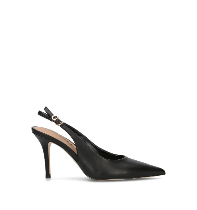 Slingback donna nera in pelle Vario