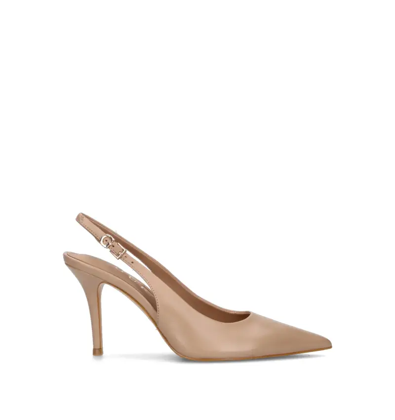 Slingback donna nude in pelle Vario