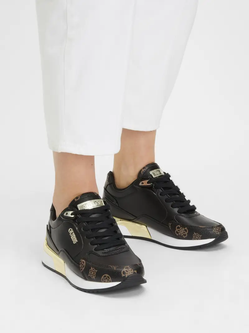 GUESS Sneaker bassa marrone / oro / nero miniatura 3