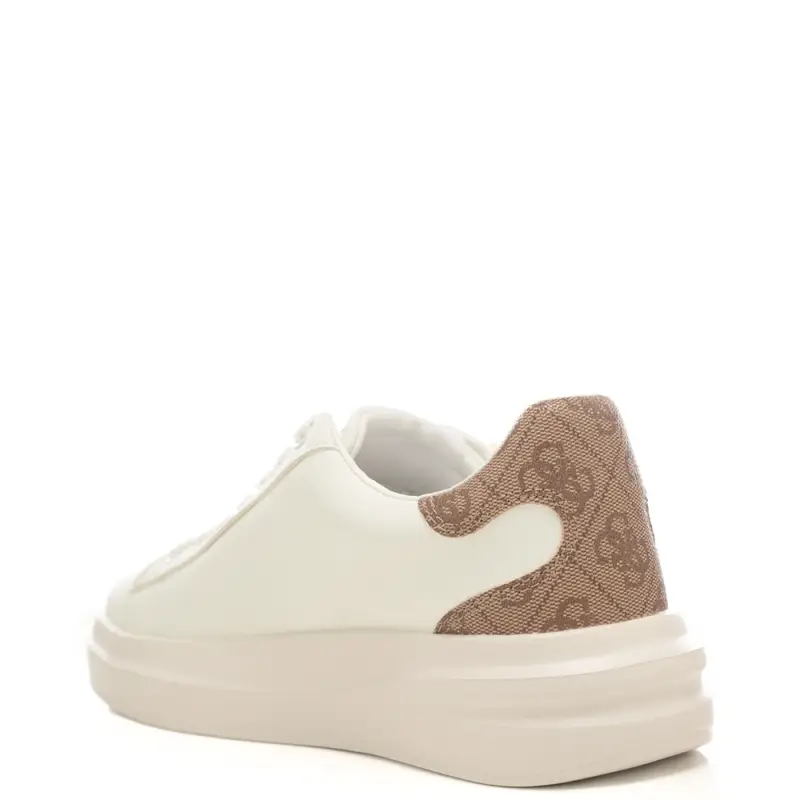 sneakers da donna con inserto a contrasto con pattern logo 4g bianche e beige miniatura 3