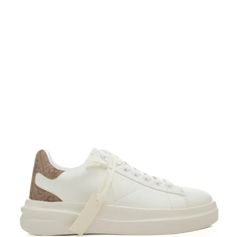 sneakers da donna con inserto a contrasto con pattern logo 4g bianche e beige
