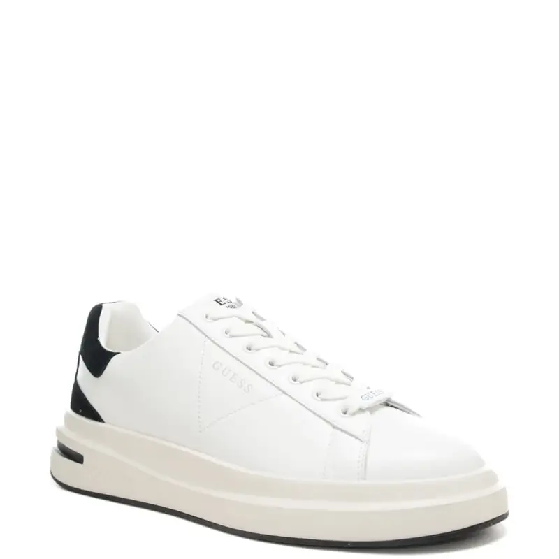 sneakers da donna con inserto in suede a contrasto colore sul retro bianco nero miniatura 2
