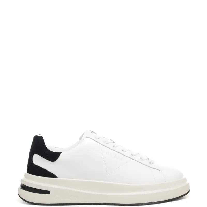 sneakers da donna con inserto in suede a contrasto colore sul retro bianco nero