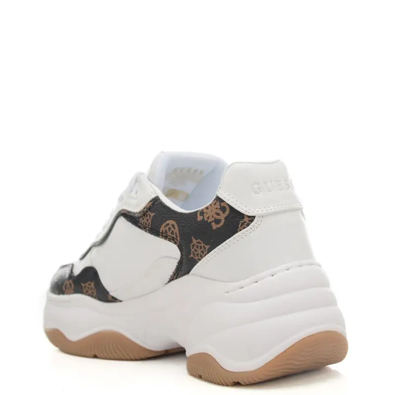 sneakers da donna runner hapyy con stampa peony e logo 4g bianco marrone miniatura 3