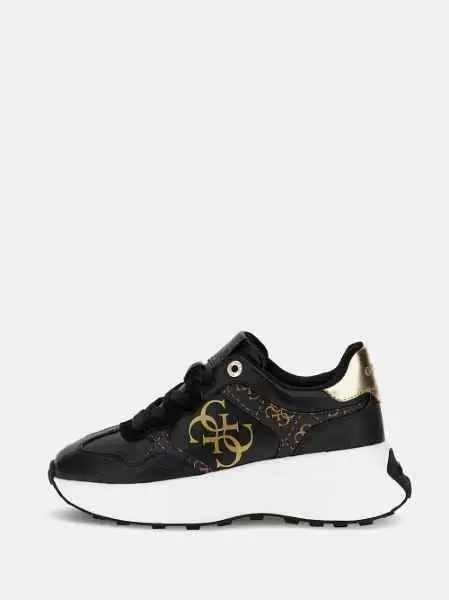 sneakers donna guess flpluc pel12 luckei blkbr BLACK