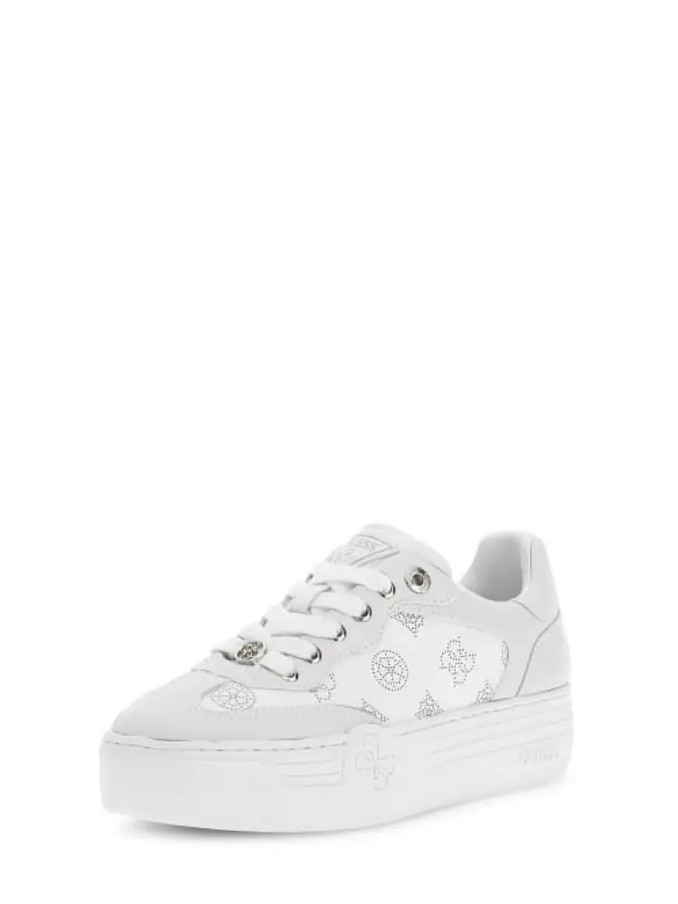 sneakers donna swole3 in ecopelle bianca con dettagli logati