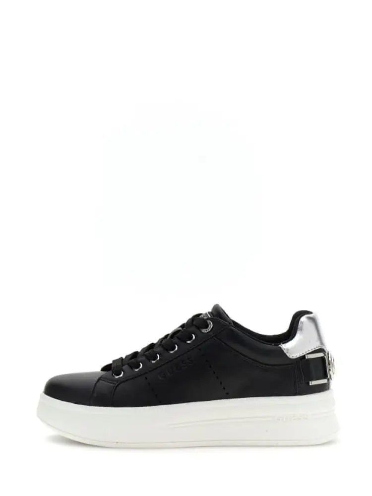 sneakers donna wesli in ecopelle nera con fibbia logo sul tallone
