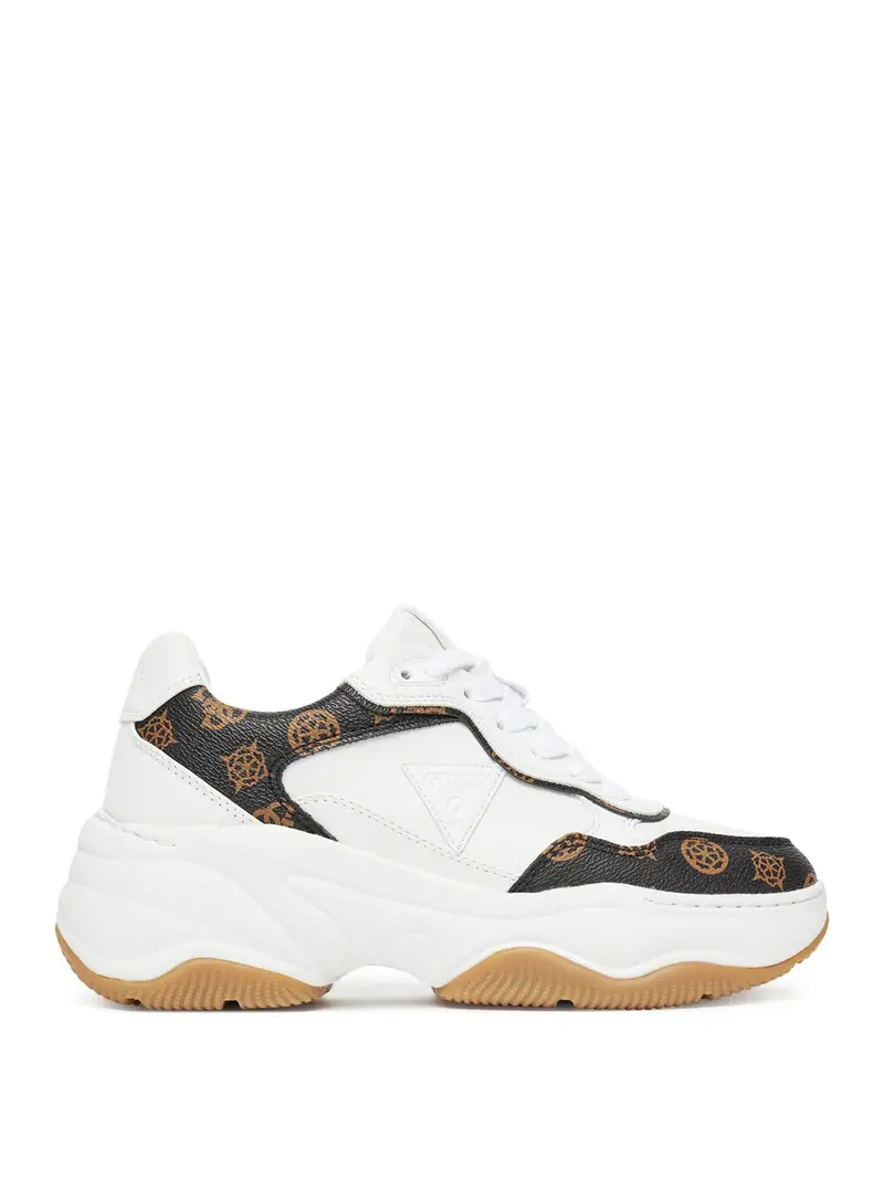 sneakers guess happy3 da donna - bianco