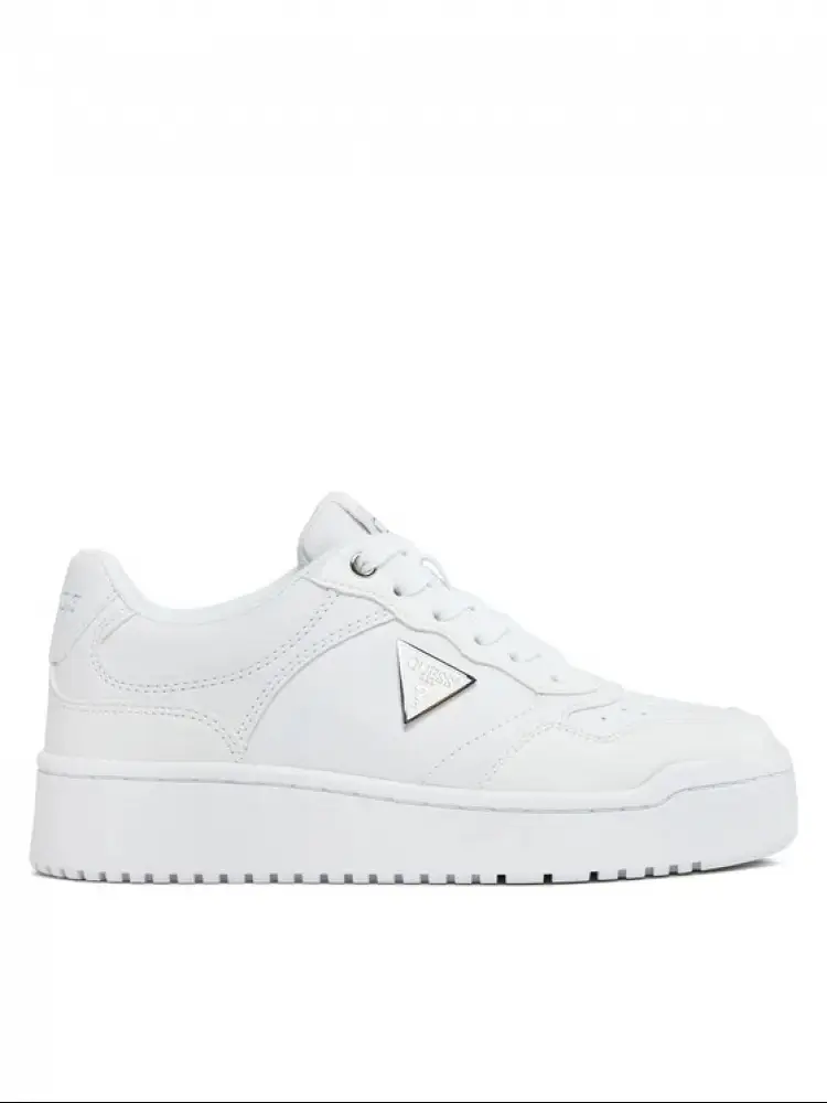 sneakers miram in ecopelle bianca con logo triangolo